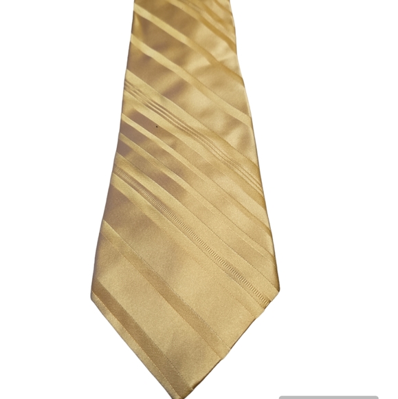 Vintage Jones New York Yellow Striped Mens Tie - Picture 1 of 3